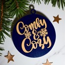 Comfy & Cozy Comfy & Cozy Christmas Home Decor, Handmade Wooden Circle Tree Ornaments or Hanging Holiday Accent, Colorful Cute Christmas Decorations