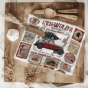 Griswold Vacation Candy Cane Christmas Themed Kitchen Decor – Peppermint Towel