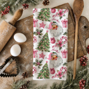Pink Santa Trees Candy Cane Christmas Themed Kitchen Decor – Peppermint Towel
