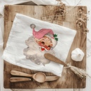 Pink Santa Candy Cane Christmas Themed Kitchen Decor – Peppermint Towel