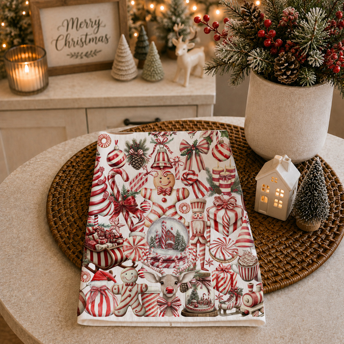 Candy Cane Christmas Themed Kitchen Decor – Peppermint Towel