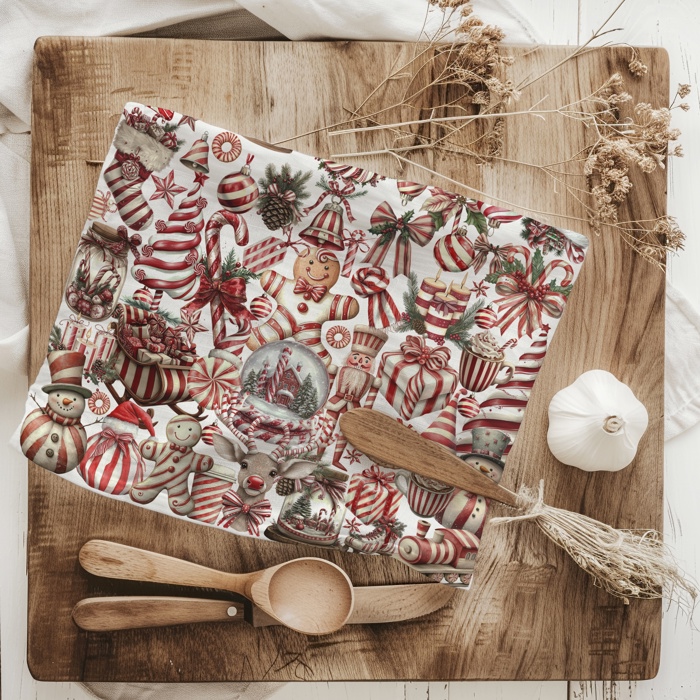 Candy Cane Christmas Themed Kitchen Decor – Peppermint Towel