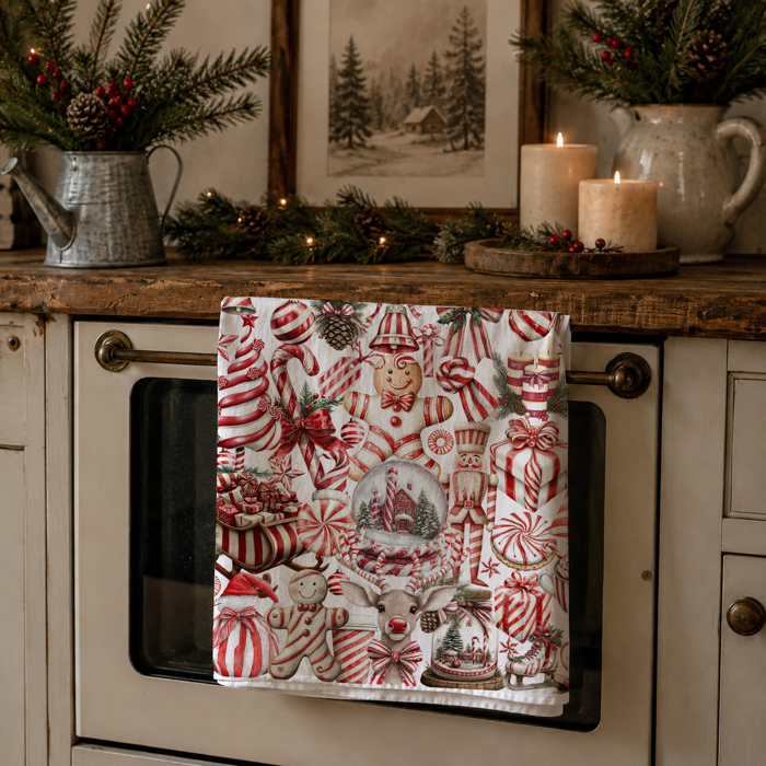 Candy Cane Christmas Themed Kitchen Decor – Peppermint Towel
