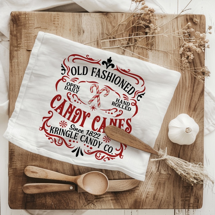 Candy Cane Christmas Themed Kitchen Decor – Peppermint Towel