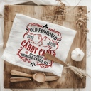 Old Fashioned Candy Cane Christmas Themed Kitchen Decor – Peppermint Towel