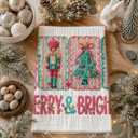 Nutcracker Nuts Candy Cane Christmas Themed Kitchen Decor – Peppermint Towel