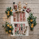 Nutcracker Merry Candy Cane Christmas Themed Kitchen Decor – Peppermint Towel