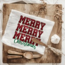 Merry Xmas Glitter Candy Cane Christmas Themed Kitchen Decor – Peppermint Towel