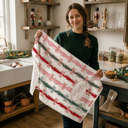 Merry Bright Coquette Candy Cane Christmas Themed Kitchen Decor – Peppermint Towel