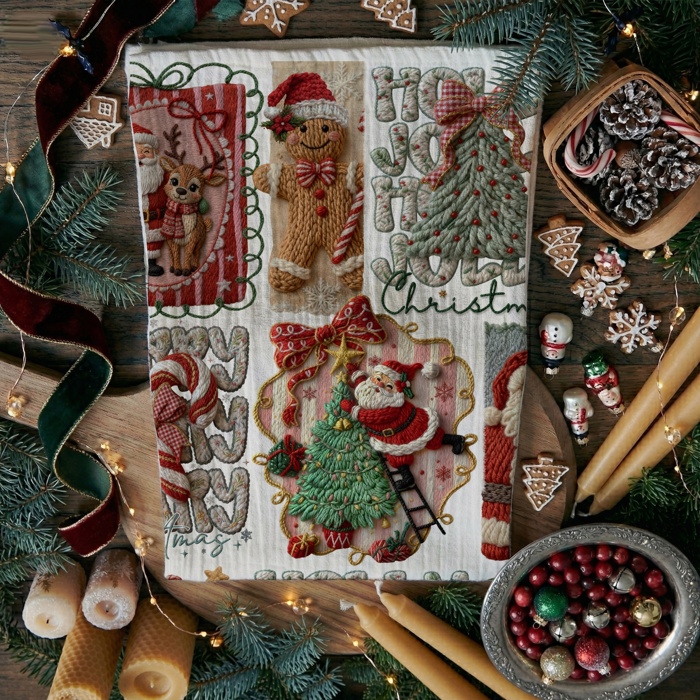 Candy Cane Christmas Themed Kitchen Decor – Peppermint Towel