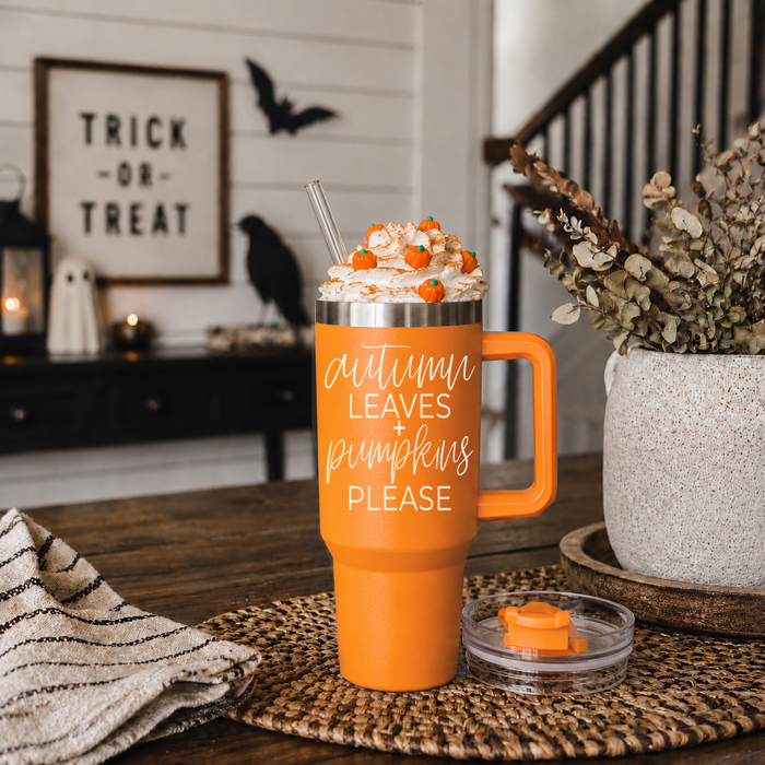 Retro Ghost 40oz Halloween Tumbler| Checkered Floral Spooky Season Cup