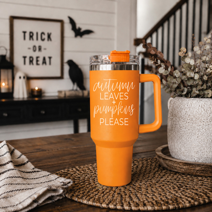 Retro Ghost 40oz Halloween Tumbler| Checkered Floral Spooky Season Cup
