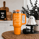 HocusPocus Retro Ghost 40oz Halloween Tumbler| Checkered Floral Spooky Season Cup