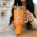 HocusPocus Retro Ghost 40oz Halloween Tumbler| Checkered Floral Spooky Season Cup