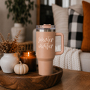 Sweater Weather Retro Ghost 40oz Halloween Tumbler| Checkered Floral Spooky Season Cup