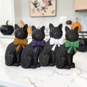  Black Cat Halloween Decor | Cute Cat Figurine With Bow | Spooky Shelf Decor | Halloween Tiered Tray Decor, Unique Halloween Gift for Cat Mom