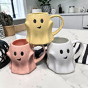  Ghost Shaped Mugs | Cute Halloween Coffee Cup | Spooky Season Kitchen | Fall Pastel Ceramic Ghost Gifts | Modern Halloween Decor Gift Ideas