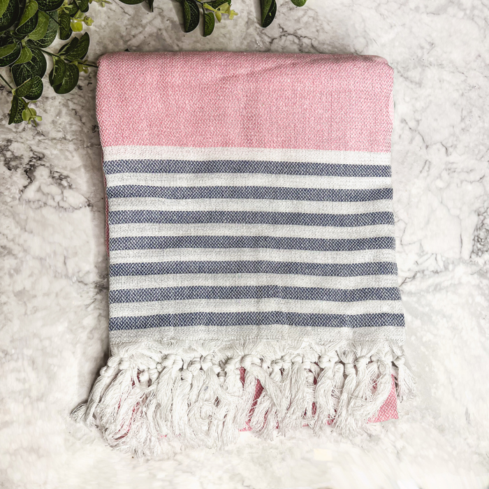 Turkish Cotton Towels Oversized, Large Decorative Throw Towels with Bamboo Tassels