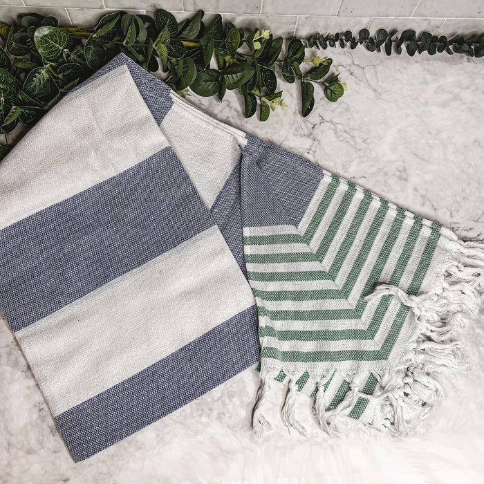 Turkish Cotton Towels Oversized, Large Decorative Throw Towels with Bamboo Tassels