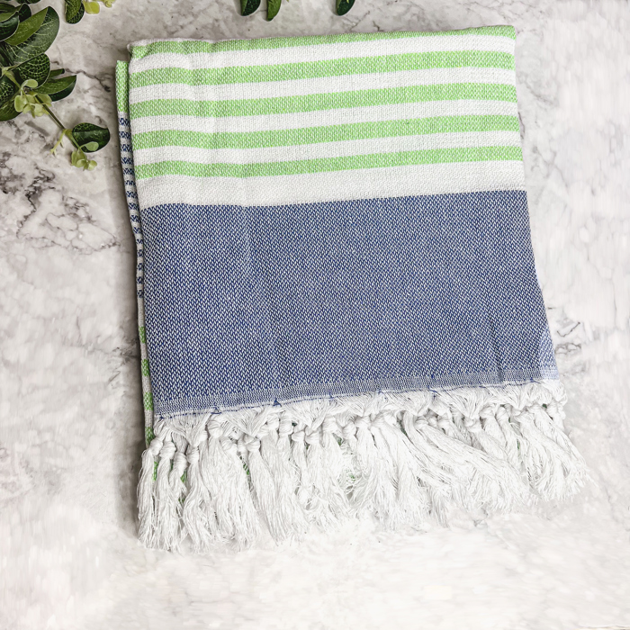 Turkish Cotton Towels Oversized, Large Decorative Throw Towels with Bamboo Tassels
