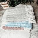 Chevron Gray Turkish Cotton Towels Oversized, Large Decorative Throw Towels with Bamboo Tassels