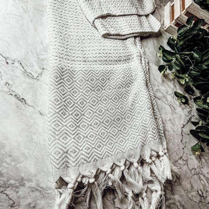Turkish Cotton Towels Oversized, Large Decorative Throw Towels with Bamboo Tassels