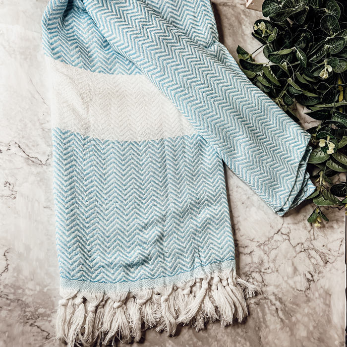 Turkish Cotton Towels Oversized, Large Decorative Throw Towels with Bamboo Tassels
