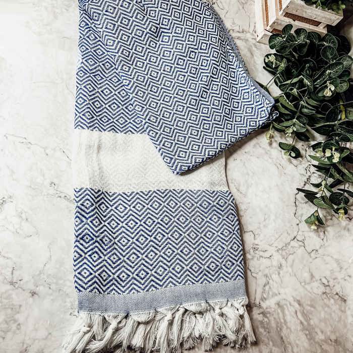 Turkish Cotton Towels Oversized, Large Decorative Throw Towels with Bamboo Tassels