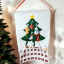  Christmas 2025 Advent Calendar, Handmade Hanging Christmas Countdown with Plush Fabric Ornament Options, Reusable Holiday Felt Advent 