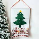  Christmas 2025 Advent Calendar, Handmade Hanging Christmas Countdown with Plush Fabric Ornament Options, Reusable Holiday Felt Advent 