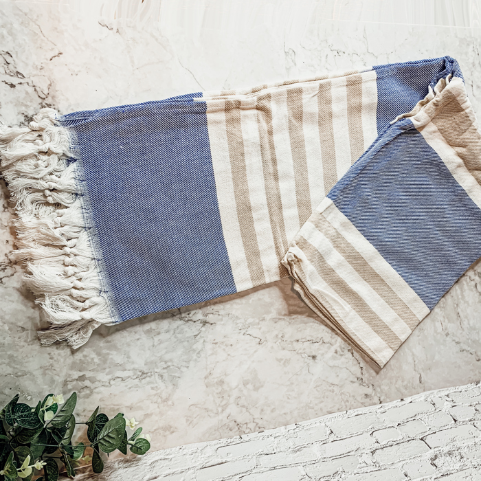 Turkish Cotton Towels Oversized, Large Decorative Throw Towels with Bamboo Tassels