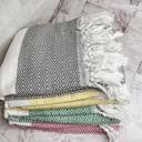 Diamond Black Turkish Cotton Towels Oversized, Large Decorative Throw Towels with Bamboo Tassels