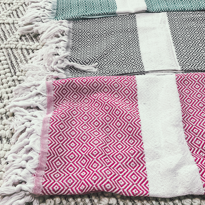 Turkish Cotton Towels Oversized, Large Decorative Throw Towels with Bamboo Tassels
