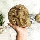 Halloween Home Decorations | Handmade Resin Skull Head Figurines | Rattan Fall Decor Style | Skeleton Face Home Accents | Gothic Farmhouse Home Decor & Gifts