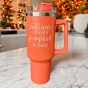 Autumn Leaves (orange) Baseball Mom Tumblers | Funny Mother's Day Gifts for Sport Moms | Funny Baseball Mom 40oz Travel Mugs | Insulated, No Spill