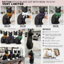  Black Cat Halloween Decor | Cute Cat Figurine With Bow | Spooky Shelf Decor | Halloween Tiered Tray Decor, Unique Halloween Gift for Cat Mom