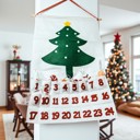  Christmas 2025 Advent Calendar, Handmade Hanging Christmas Countdown with Plush Fabric Ornament Options, Reusable Holiday Felt Advent 