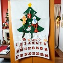  Christmas 2025 Advent Calendar, Handmade Hanging Christmas Countdown with Plush Fabric Ornament Options, Reusable Holiday Felt Advent 