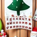  Christmas 2025 Advent Calendar, Handmade Hanging Christmas Countdown with Plush Fabric Ornament Options, Reusable Holiday Felt Advent 