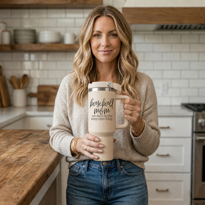 Baseball Mom Tumblers | Funny Mother's Day Gifts for Sport Moms | Funny Baseball Mom 40oz Travel Mugs | Insulated, No Spill