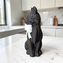  Black Cat Halloween Decor | Cute Cat Figurine With Bow | Spooky Shelf Decor | Halloween Tiered Tray Decor, Unique Halloween Gift for Cat Mom