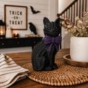  Black Cat Halloween Decor | Cute Cat Figurine With Bow | Spooky Shelf Decor | Halloween Tiered Tray Decor, Unique Halloween Gift for Cat Mom