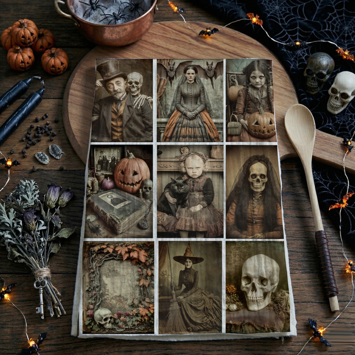 Spooky Season Halloween Kitchen Towel – Modern Stylish Halloween Decor + Gift IDeas