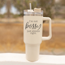 Bossy Baseball Mom Tumblers | Funny Mother's Day Gifts for Sport Moms | Funny Baseball Mom 40oz Travel Mugs | Insulated, No Spill
