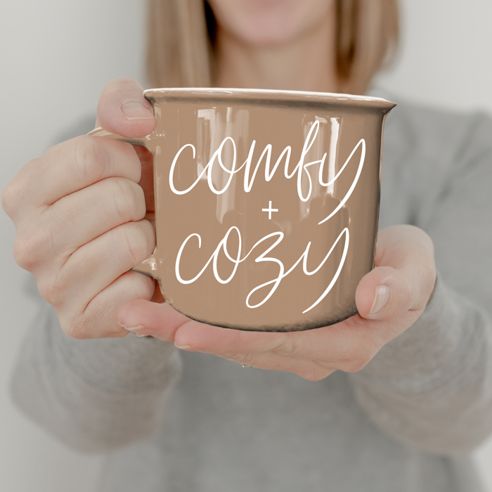 Fall Ceramic Coffee Mugs, Modern Farmhouse Autumn + Halloween Drinkware Bundle 2pk