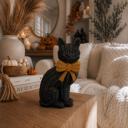 Black Cat Halloween Decor | Cute Cat Figurine With Bow | Spooky Shelf Decor | Halloween Tiered Tray Decor, Unique Halloween Gift for Cat Mom