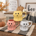  Ghost Shaped Mugs | Cute Halloween Coffee Cup | Spooky Season Kitchen | Fall Pastel Ceramic Ghost Gifts | Modern Halloween Decor Gift Ideas