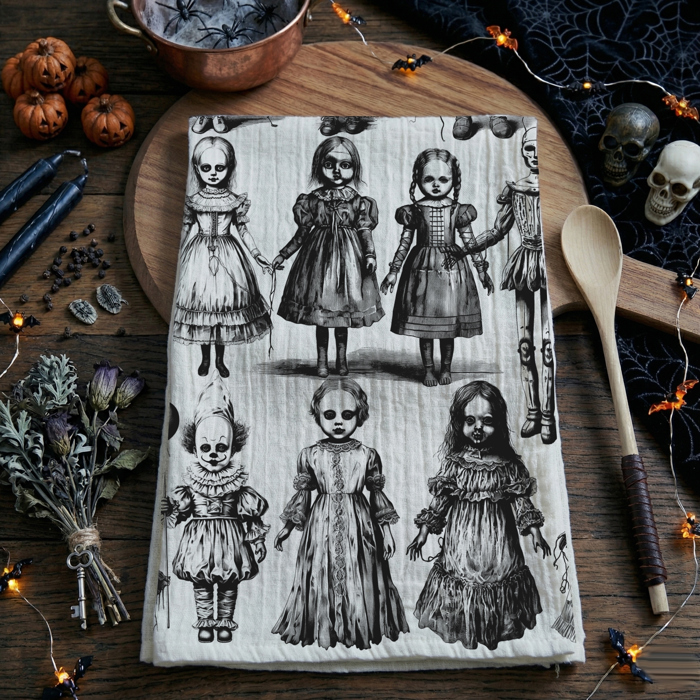 Spooky Season Halloween Kitchen Towel – Modern Stylish Halloween Decor + Gift IDeas