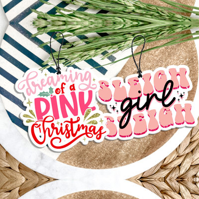 Car Air Fresheners, Hanging Christmas Freshies | Cheap Stocking Stuff Gifts | Pink Christmas | Funny Gift Ideas