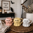  Ghost Shaped Mugs | Cute Halloween Coffee Cup | Spooky Season Kitchen | Fall Pastel Ceramic Ghost Gifts | Modern Halloween Decor Gift Ideas